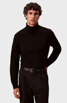 Мужской черный шерстяной гольф LS MERINO Черный L Calvin Klein LV04LD317G