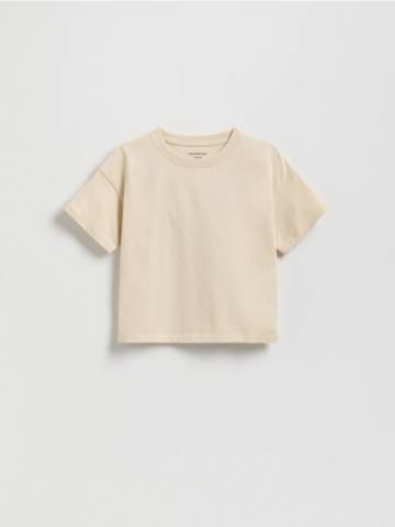 Reserved - Бавовняна футболка - бежевий - 112FO-08X