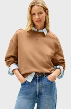 Женский бежевый свитшот TONAL FLAG MDRN TERRY Бежевый L Tommy Hilfiger WW0WW45754