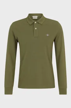 Мужское оливковое поло REG SHIELD LS PIQUE RUGGER Оливковый XXL Gant 2230