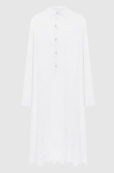 Белое платье-рубашка MELA из рамы с вышивкой