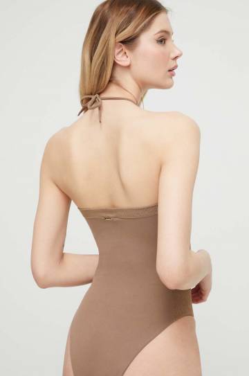 Слитный купальник Calvin Klein цвет коричневый мягкая чашечка Слитный купальник Calvin Klein цвет коричневый мягкая чашечка