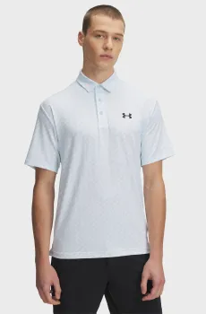 Мужское голубое поло с узором UA Playoff 3.0 Printed Polo Голубой S Under Armour 1378677-495