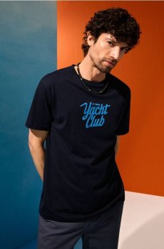 Бавовняна футболка - темно-синій