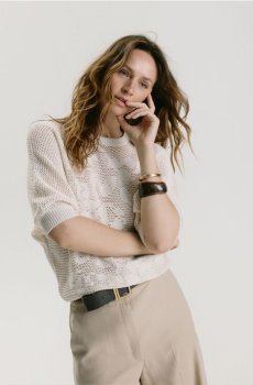 Reserved - Джемпер з бавовною - нюдовий - 939IP-02X