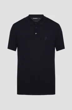 Мужское темно-синее шерстяное поло Синий M Karl Lagerfeld 553399.655007;690