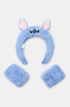Косметична пов’язка на голову та манжети на зап’ястя Stitch - блакитний