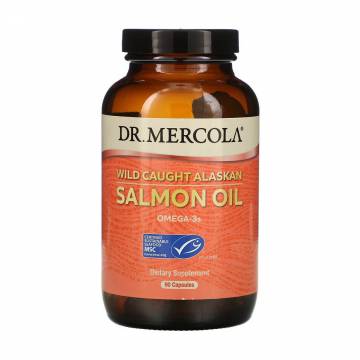Жир дикого аляскинского лосося Dr. Mercola Wild Caught Alaskan Salmon Oil, 90 капсул