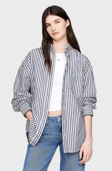 Женская рубашка в полоску TJW OVS PINSTRIPE Разноцветный S Tommy Jeans DW0DW19236