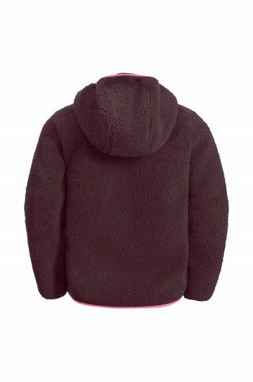 Детская кофта Jack Wolfskin ICE CURL HOOD цвет чёрный с капюшоном однотонная Детская кофта Jack Wolfskin ICE CURL HOOD цвет чёрный с капюшоном однотонная