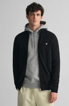 Мужской черный кардиган CASUAL COTTON ZIP Черный L Gant 8030164
