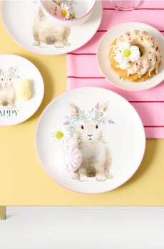 Набір тарілок з малюнком кроликів 2 pack - різнобарвний