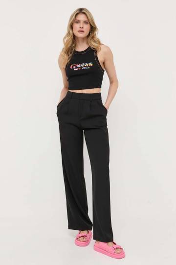 Хлопковый топ Guess цвет чёрный Хлопковый топ Guess цвет чёрный
