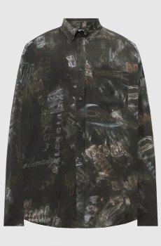 Черная рубашка с принтом логотипа