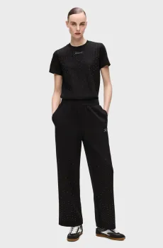 Женские черные спортивные брюки rhinestone rain Черный L Karl Lagerfeld A4W10089