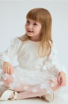 Reserved - Футболка з оздобними рукавами - кремовий - 900HT-01X