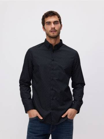 Reserved - Сорочка slim fit із високим вмістом бавовни - чорний - 020CZ-99X Reserved - Сорочка slim fit із високим вмістом бавовни - чорний - 020CZ-99X