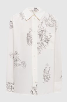 Белая блуза в цветочный принт
