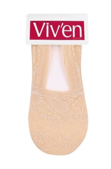 Подследники женские Viven petty кружевные, средние, бежевые, размер 38-40