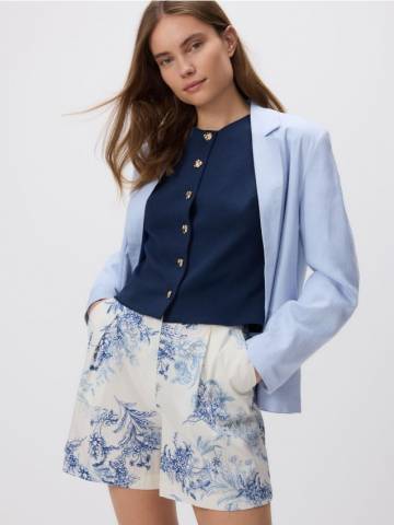 Reserved - Візерунчасті шорти з бавовни - синій - 970DR-55X