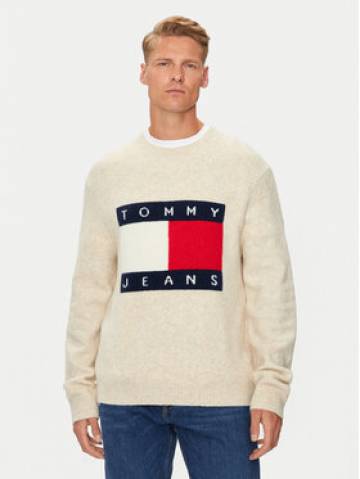 Tommy Jeans Светр Flag DM0DM19442 Бежевий Regular Fit Tommy Jeans Светр Flag DM0DM19442 Бежевий Regular Fit