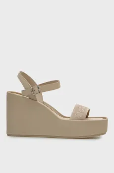Женские бежевые босоножки WEDGE 70 WEBBING Бежевый 41 Calvin Klein HW0HW02882