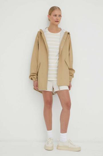 Шорты American Vintage женские цвет бежевый однотонные высокая посадка Шорты American Vintage женские цвет бежевый однотонные высокая посадка