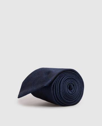 Синий галстук из шелка в узор