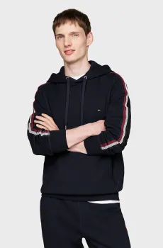 Мужское темно-синее худи GLOBAL STRIPE TAPE Синий L Tommy Hilfiger MW0MW37225