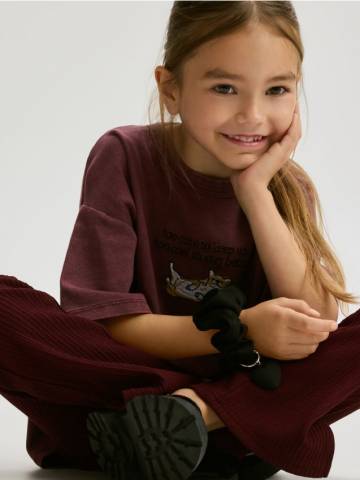 Reserved - Футболка з вишивкою - буряковий - 482FT-83X