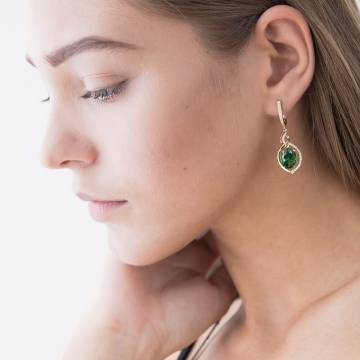 Эксклюзивные золотые серьги с фианитами с03994 Эксклюзивные золотые серьги с фианитами с03994