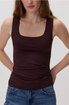 Reserved - Гладкий топ - коричневий - 241HT-88X