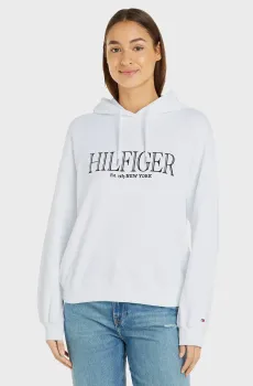 Женское белое худи REG MDN HILFIGER Белый S Tommy Hilfiger WW0WW41042