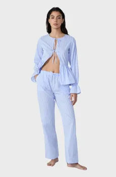 Женские голубые брюки в полоску POPPI Голубой XS Etam 6551635