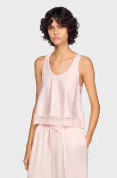 Женский розовый топ Розовый XS Sandro SFPTO00920_Light Pink