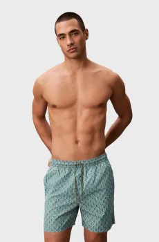 Мужские бирюзовые плавательные шорты с узором MEDIUM DRAWSTRING Бирюзовый XXL Calvin Klein LV00N61027