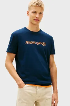 Мужская темно-синяя футболка VINTAGE Синий XL Tommy Jeans DM0DM22548