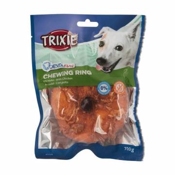 Лакомство для собак Trixie Denta Fun Chewing Ring с курицей, диаметр 10 см, 110 г Лакомство для собак Trixie Denta Fun Chewing Ring с курицей, диаметр 10 см, 110 г