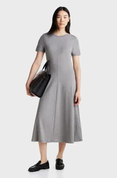 Женское светло-серое платье GOLD BTN DRESS Серый S Tommy Hilfiger WW0WW43838
