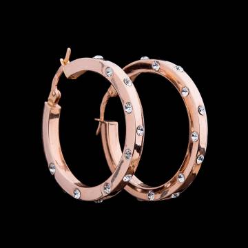 Золотые серьги "Кольца" с фианитами с02401 Золотые серьги "Кольца" с фианитами с02401