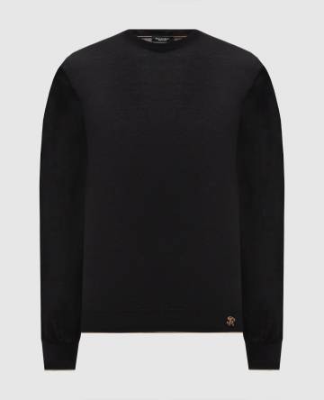 Черный джемпер из шерсти, шелка и кашемира