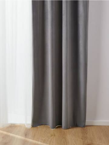 Велюрова фіранка - темно-сірий