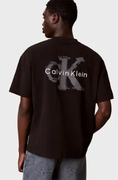Мужская черная футболка OVERSIZED EMBOSS MONOLOGO Черный XL Calvin Klein Jeans LV04RAB806