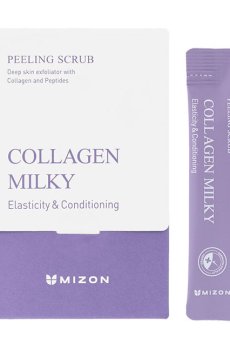 Уценка! Молочный пилинг-скраб для лица Mizon Collagen Milky Peeling Scrub, 40*5 г