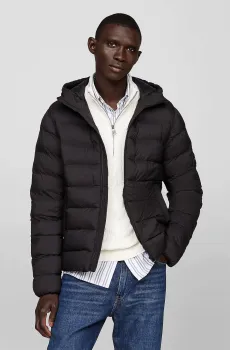 Мужская черная куртка MID WEIGHT HOODED JACKET Черный L Tommy Hilfiger MW0MW37257