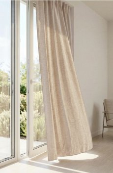 Завіса на стрічці з кристалами - бежевий