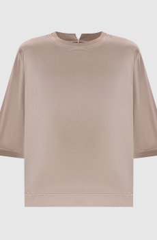 Коричневые блузки из шелка с цепочкой мониль