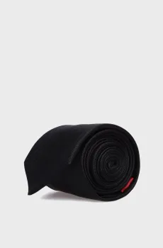 Мужской черный шелковый галстук Черный ONESIZE HUGO 50324543;001