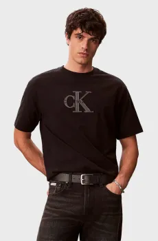 Мужская черная футболка ELEVATED MONOLOGO Черный M Calvin Klein Jeans LV04RF819G