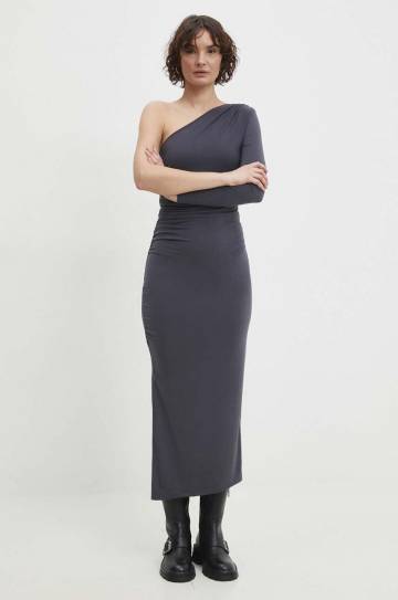 Платье Answear Lab цвет серый maxi облегающая Платье Answear Lab цвет серый maxi облегающая
